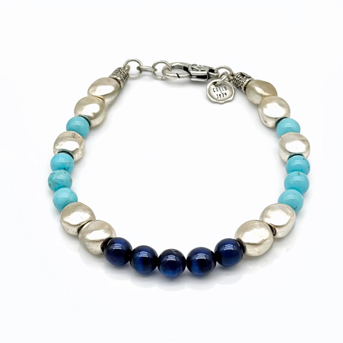 BRACCIALE ISLAND TURCHESE E OCCHIO TIGRE BLU BRACCIALE ISLAND TURCHESE E OCCHIO TIGRE BLU